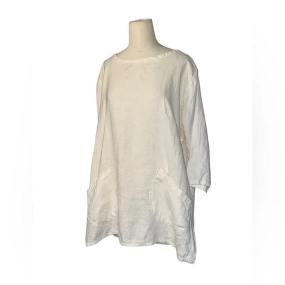 HEART’S DESIRE LINEN cream Top - Size Medium - Picture 3 of 8